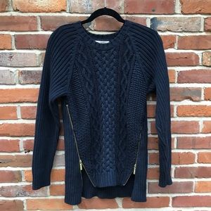Michael Kors Cable Knit Sweater with Gold Detail